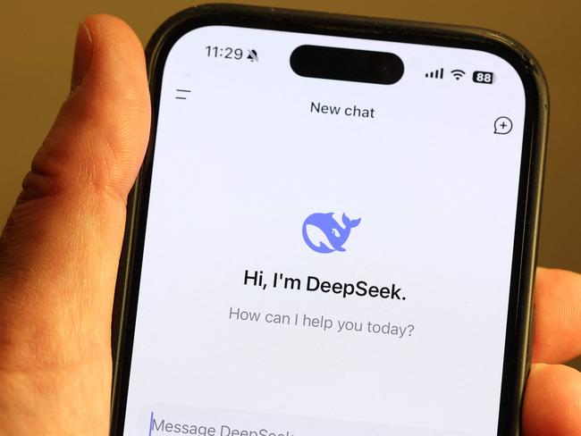 SAN ANSELMO, CALIFORNIA - JANUARY 27: In this photo illustration, the DeepSeek app is displayed on an iPhone screen on January 27, 2025 in San Anselmo, California. Newly launched Chinese AI app DeepSeek has surged to number one in Apple's App Store and has triggered a sell-off of U.S. tech stocks over concerns that Chinese companies' AI advances could threaten the bottom line of tech giants in the United States and Europe. (Photo Illustration by Justin Sullivan/Getty Images) (Photo by JUSTIN SULLIVAN / GETTY IMAGES NORTH AMERICA / Getty Images via AFP)