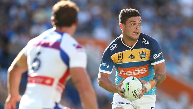 Ashley Taylor returned early from a broken hand against Newcastle. Picture: Chris Hyde/Getty Images