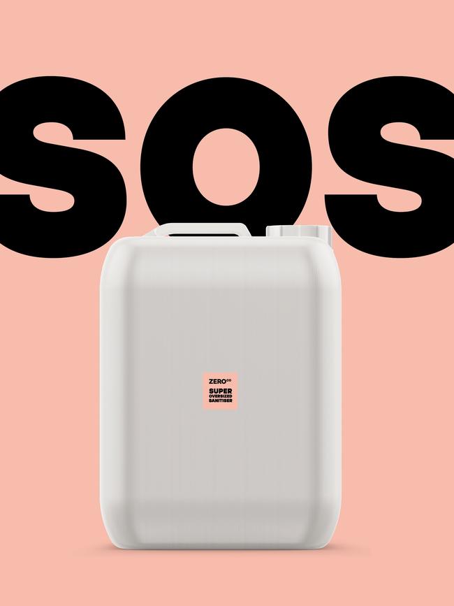 The Super Oversized Sanitiser (SOS) is a WHO-grade liquid sanitiser that comes in 5L packaging.