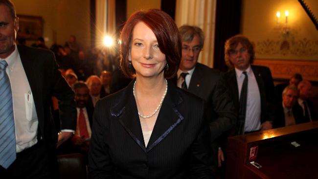 Prime Minister Julia Gillard after delivering her speech at The Lowy Institute for International Policy. Picture: Cameron Richardson