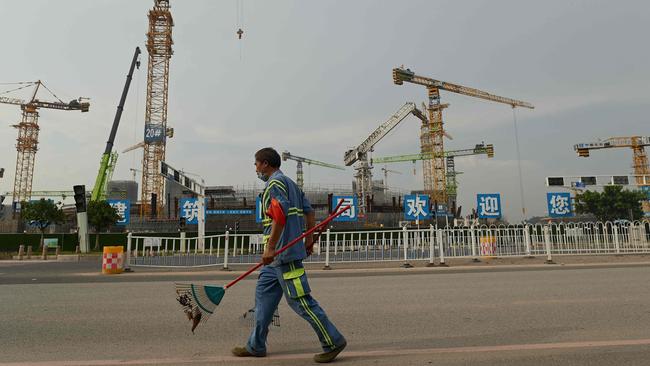 The under-construction Guangzhou Evergrande soccer stadium in Guangzhou, in China’s southern Guangdong province. Picture: AFP