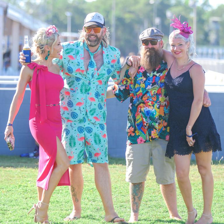 Natasha Timms, Owen Went , Thomas Walton and Talinya Walters at the 2021 Great Northern Darwin Cup. Picture: Glenn Campbell