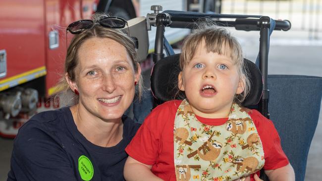 Sarina residents Michelle and Harper Flynn at the Special Children’s Christmas Party in Mackay on Saturday, November 19, 2022. Picture: Michaela Harlow