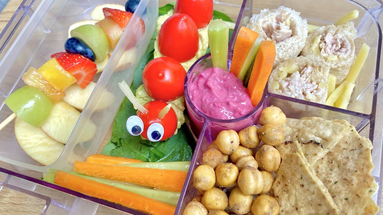 Khalea’s colourful school lunch includes food from the five food groups.