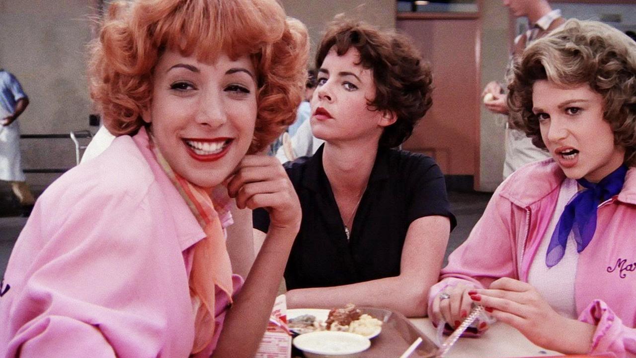 Didi Conn, Stockard Channing and Dinah Manoff in a scene from the movie Grease. Supplied by Paramount.