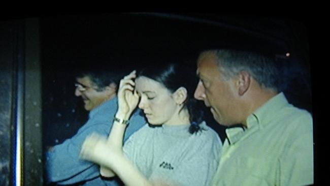 TV screen grab of Natasha Ryan with agent Max Markson. Photo: Channel 10. File.