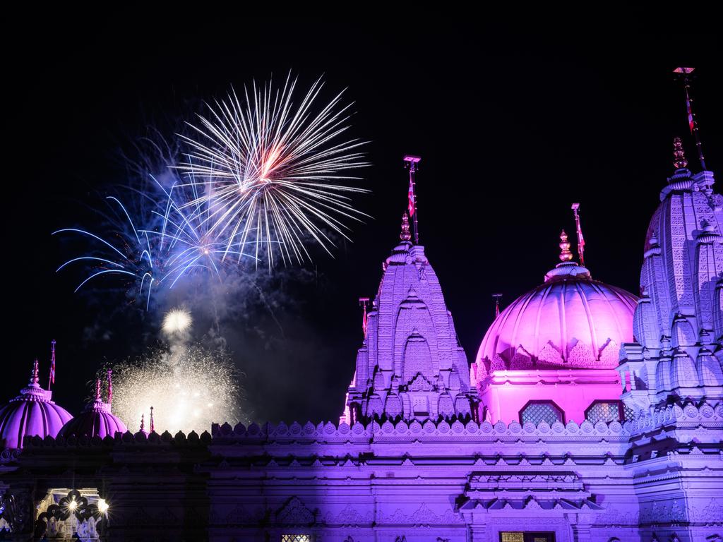 Diwali is celebrated by Hindus all over the world. Fireworks marked the beginning of the festival in the skies over London on October 31. Picture: Leon Neal/Getty Images