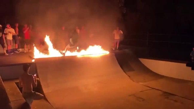 Dicky Beach skate park gets fiery sent off