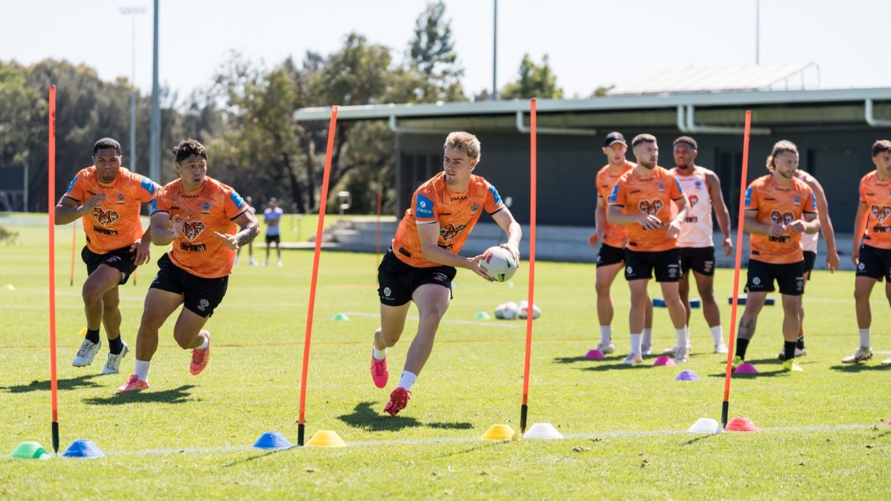 Tigers players at training. Picture: Wests Tigers