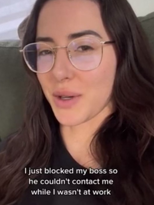 Vanessa revealed she blocked her boss after he texted her on a day she wasn’t working. Picture: wealthxlab/TikTok