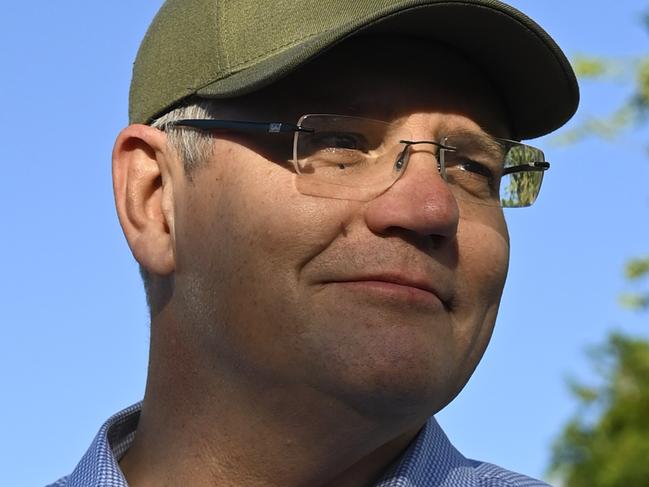 Australian Prime Minister Scott Morrison is seen during a visit to Gipsy Plains Station near Cloncurry, Friday, May 24, 2019. (AAP Image/Lukas Coch) NO ARCHIVING