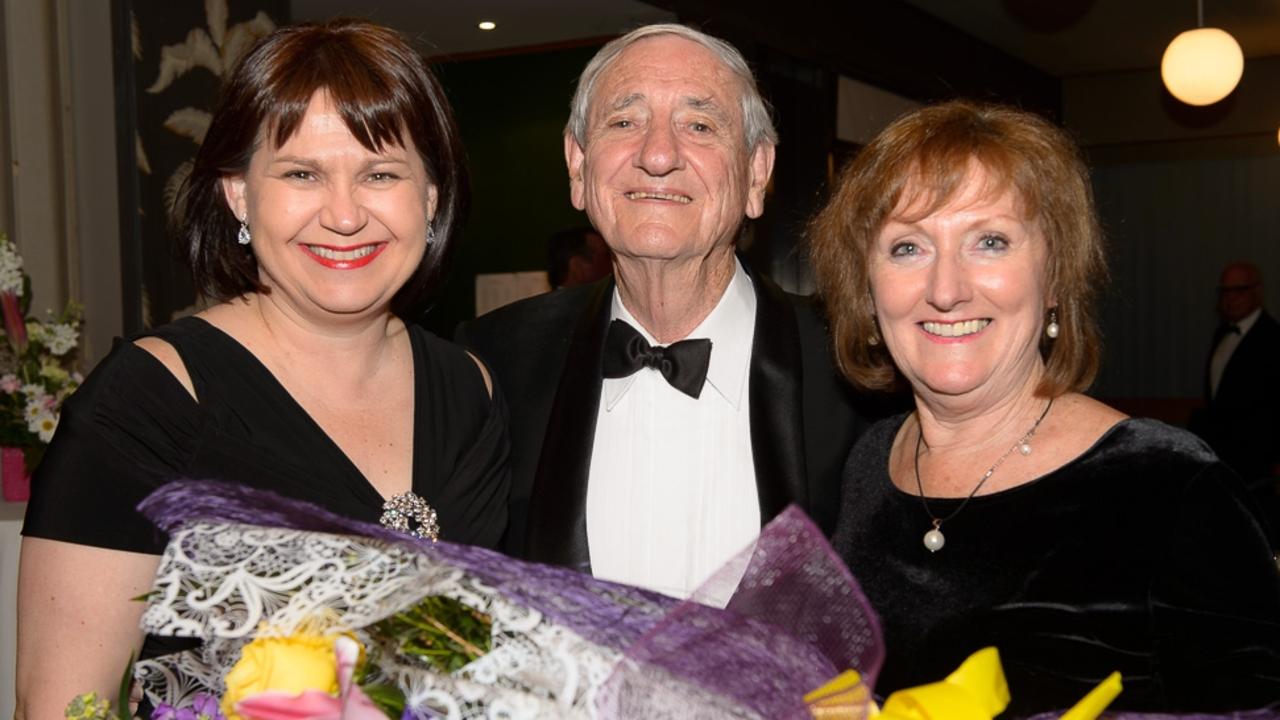 Glenys Schuntner, Graham Jackson and Christine Kerley celebrate the North Queensland Club's 130th anniversary in 2015. Mr Jackson was a member for 66 years and became a life member.