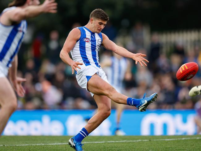 Harry Sheezel finished with 36 disposals. Picture: Dylan Burns/AFL Photos