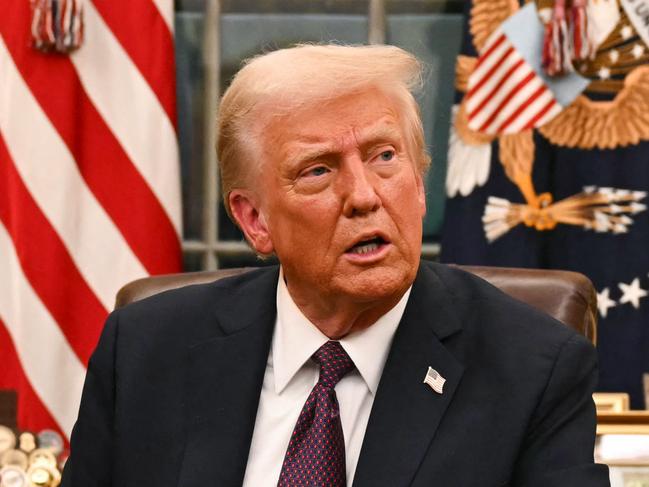 US President Donald Trump speaks to journalists about TikTok as he signs executive orders in the Oval Office of the White House in Washington, DC, on January 20, 2025. Picture: NewsWire / Jim WATSON / POOL / AFP