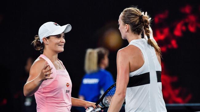 Barty was crushed by close friend Petra Kvitova. (Photo by Paul Crock / AFP)