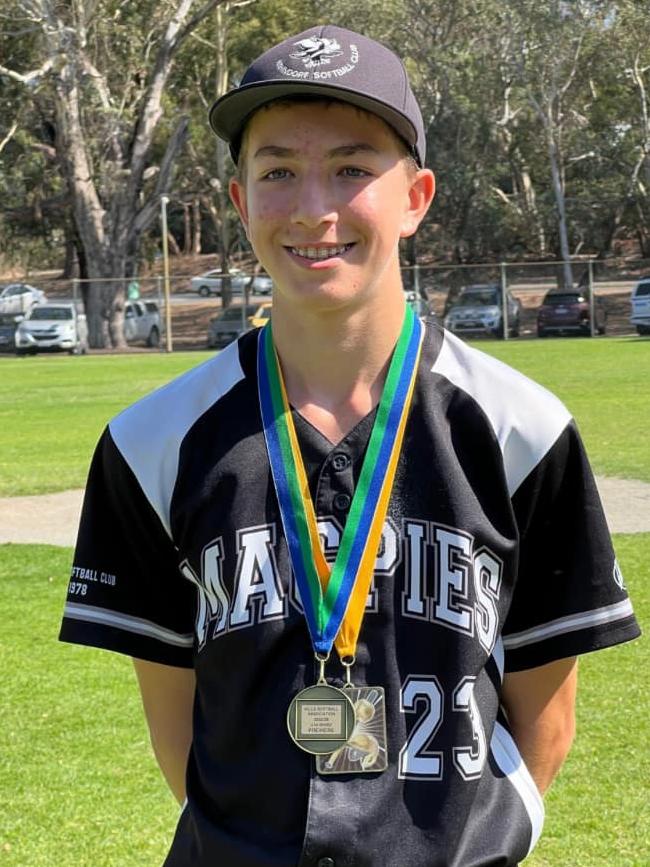 Thomas Johns, 13, Hahndorf Magpies player. Picture: Supplied