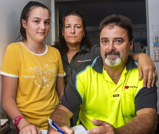 Katrina and Darrell Kay with daughter Armani, pictured left. Picture: Daryl Wright