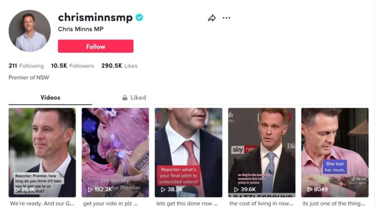 NSW Premier Chris Minns has deleted his Tik Tok account. Picture: Tik Tok