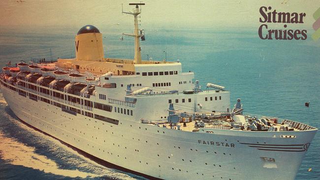 A postcard of cruise ship Fairstar.