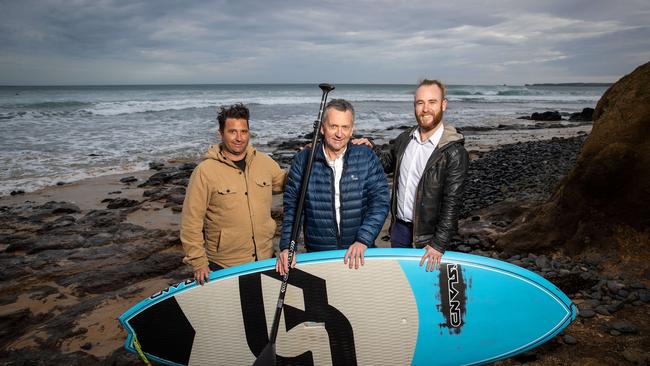 Stephen Fullarton had a stroke while on his stand-up paddle board in the surf off Phillip Island. He was rescued by locals.