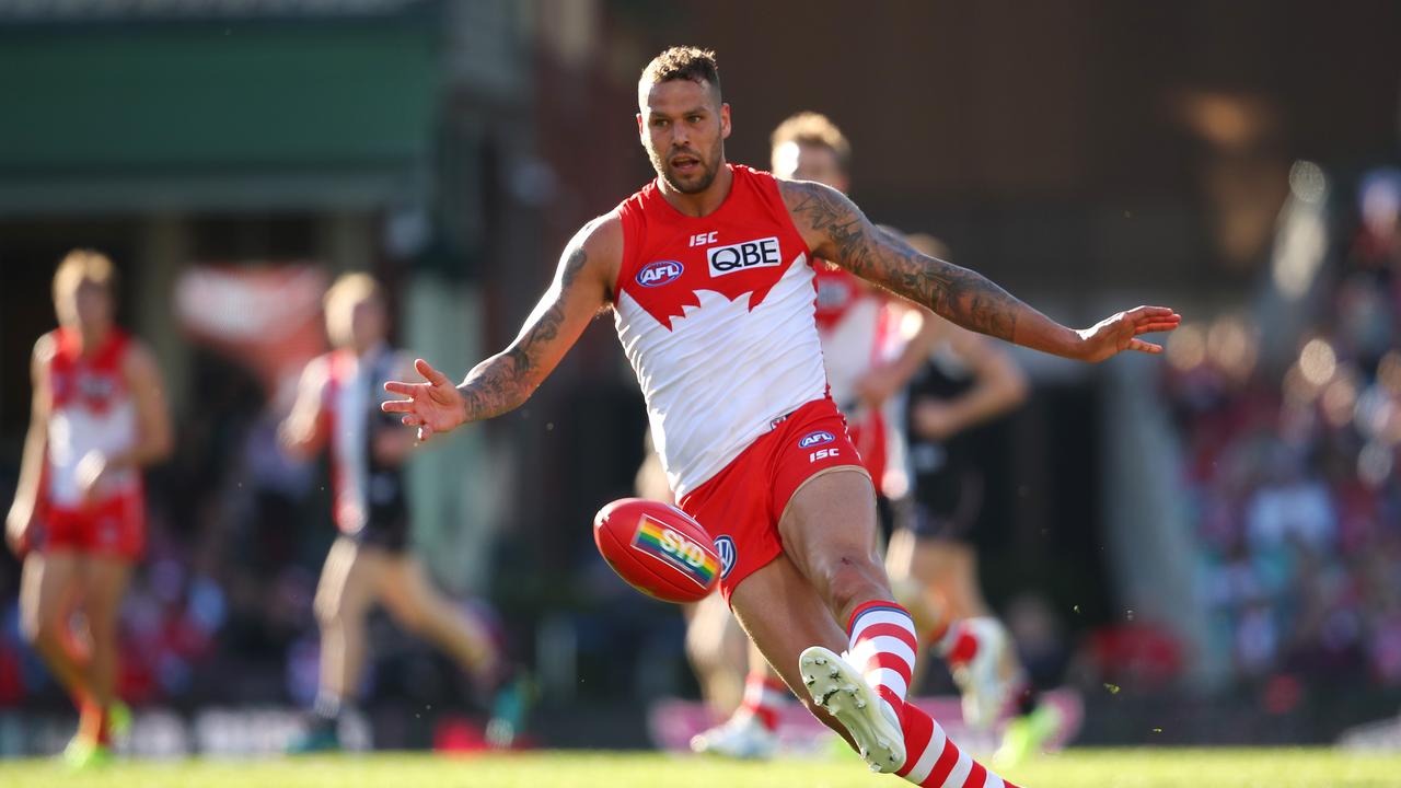 Lance Franklin is one of three current day players on Wayne Carey’s list. Photo: Cameron Spencer/Getty Images.