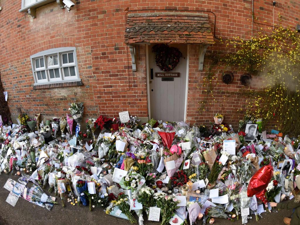 A sea of flowers outside of the singers home in the days after his death. Picture: AFP