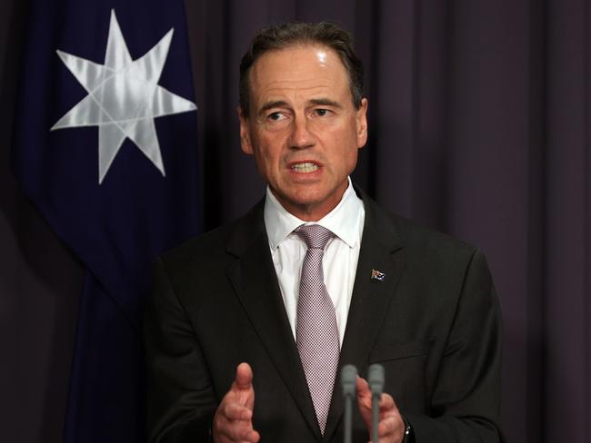 CANBERRA, AUSTRALIA - NewsWire Photos APRIL, 13, 2021: Health Minister Greg Hunt provided a COVID-19 update at Parliament House, in Canberra. Picture: NCA NewsWire/Gary Ramage