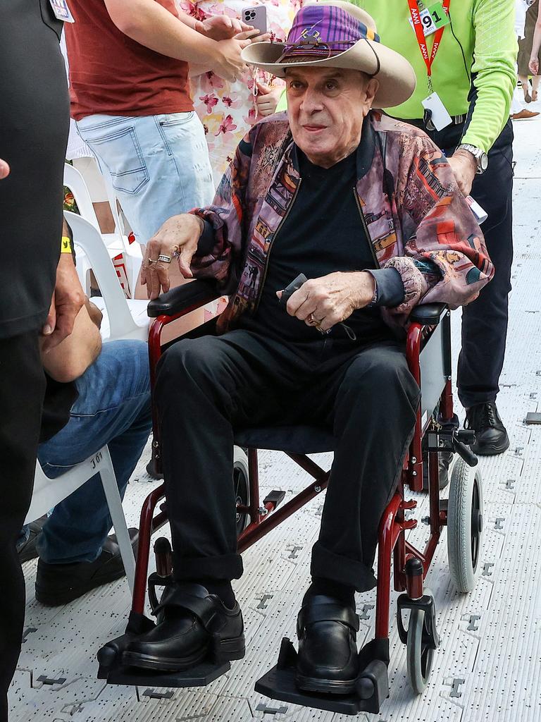 Molly Meldrum arrives at Elton John’s concert at AAMI Park in Melbourne, Australia. Picture: Ian Currie