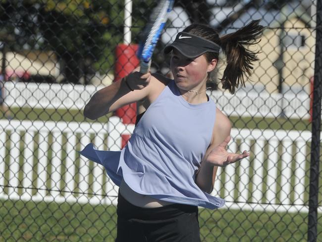 Action from the NSW Super Series UTR event at Grafton City Tennis Club on Sunday, July 19, 2020. Photo: Mitchell Keenan