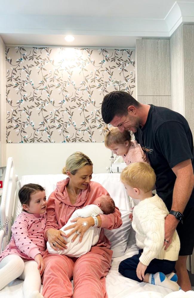 Marrissa and Chad Townsend recently welcomed their fourth child. Picture: Facebook/Chad Townsend