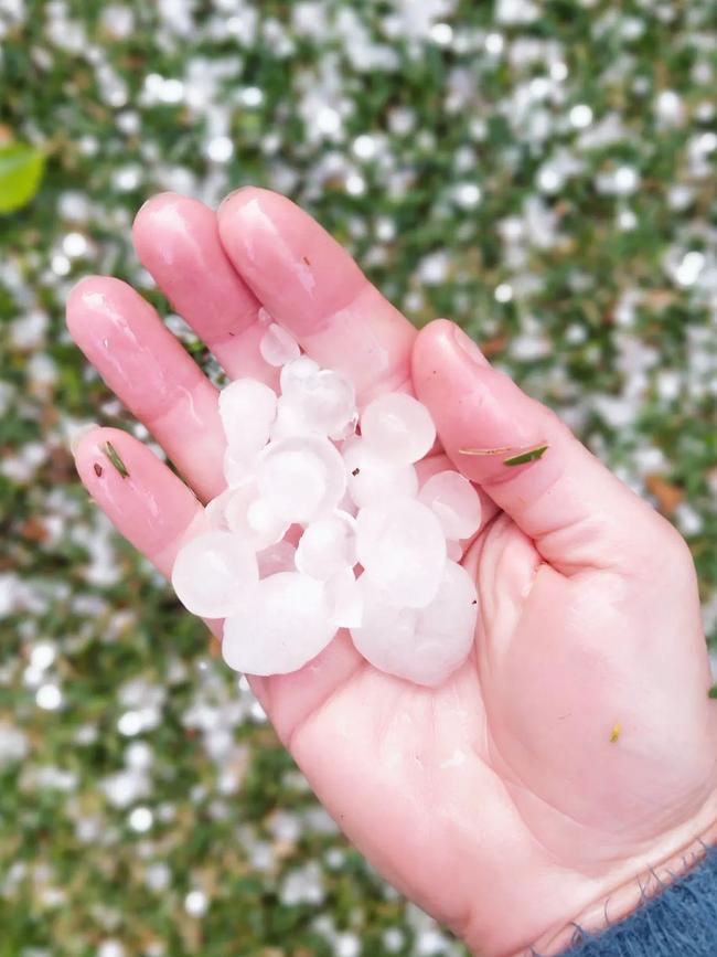 Sydney hailstones. Picture: Instagram/Anita Horan