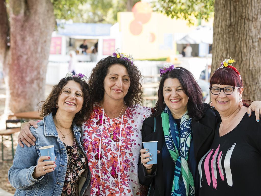 At Carnival of Flowers Festival of Food and Wine are (from left) Irene Ozluer, Helen Adams, Vivi Zammit and Helen Benjamin. Picture: Kevin Farmer