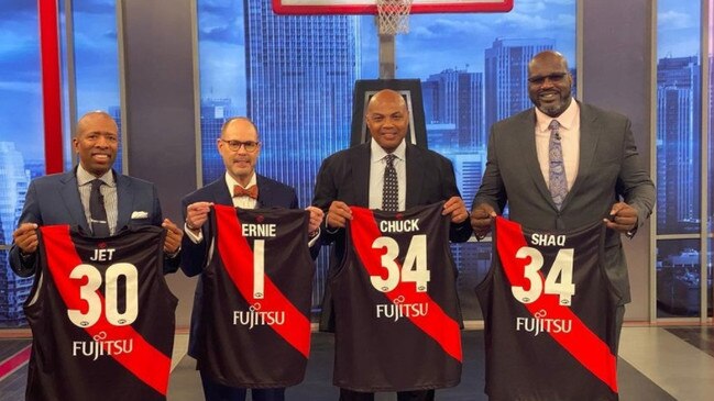 The NBA on TNT rocking the red and black. Photo: Instagram, @ernie.johnson.