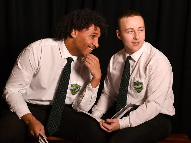 George Abednego and Hunter Sams are part of the cast in TheatreiNQ's upcoming production PUNKROCK. Picture: Evan Morgan