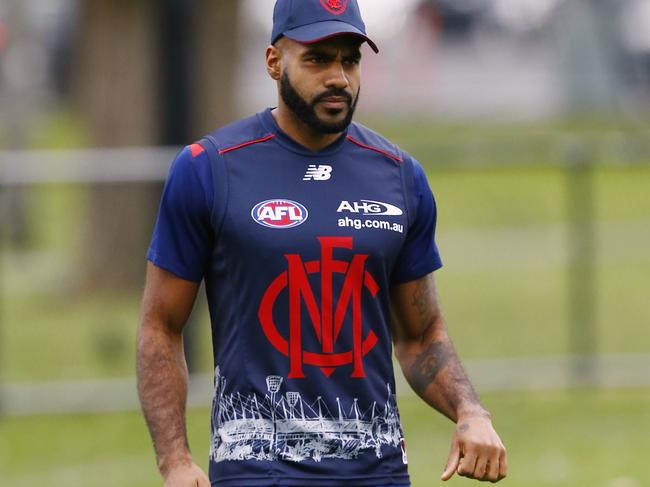 Melbourne training at Gosch's Paddock. Heritier Lumumba Picture: Wayne Ludbey