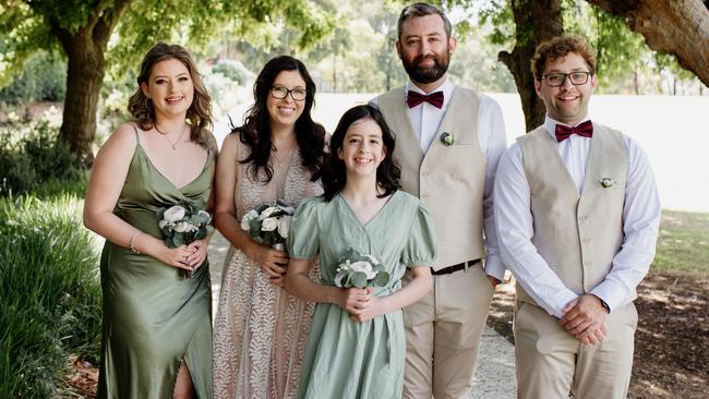 Cherished family and friends helped Jo and Robbie Friday celebrate their marriage. Picture: Monica Cugnier