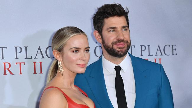 Emily Blunt and her husband John Krasinski, who directed A Quiet Place II. Picture: Angela Weiss/AFP