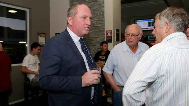 National Party Leader Barnaby Joyce enjoying a soft drink at the Royal Hotel in Armidale after the Nationals Party NSW branch general meeting last night.