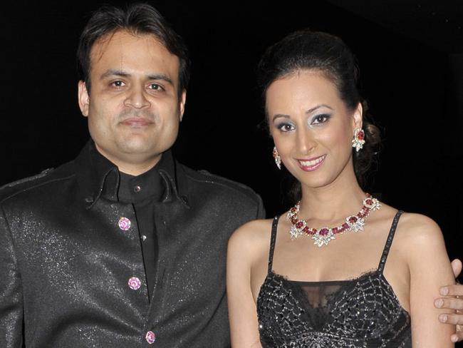 Pankaj and Radhika Oswal pictured at their annual party in 2009. Picture: Alf Sorbello