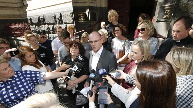 Family of Patrick Cronin outside the Court of Appeal. Picture: David Caird