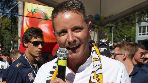 Mariners owner Mike Charlesworth during the Central Coast Mariners A-League grand Final celebrations on April 26, 2013 in Gosford. (Photo by Tony Feder/Getty Images)