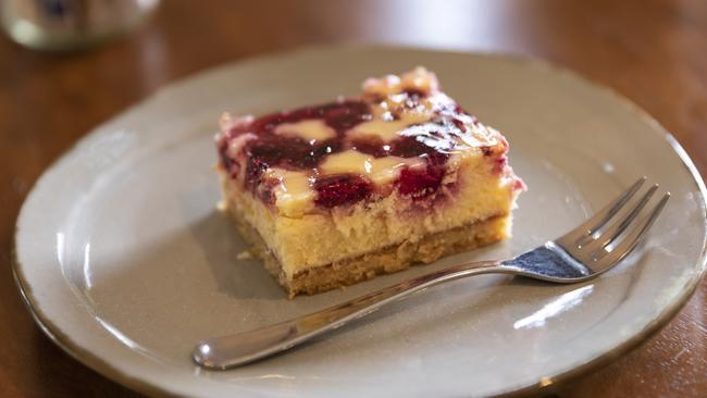 The baked raspberry cheesecake at Kurtosh, West End. Picture: Mark Cranitch.