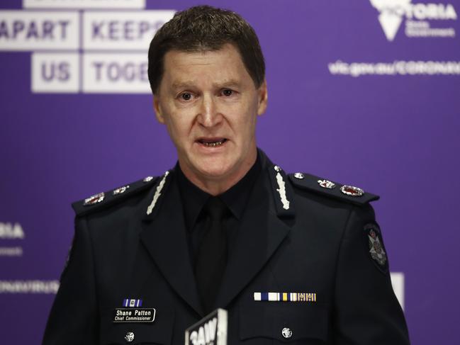 Victorian police chief Shane Patton. Picture: Getty Images