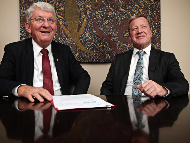 Administrator of the Northern Beaches Council Dick Persson and Mark Ferguson, chief executive officer of the Northern Beaches Council last year. Picture: Adam Yip.