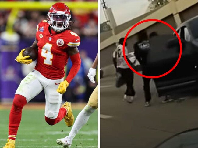 Dashcam video broadcast by WFAA shows a crash reportedly involving Kansas City Chiefs wide receiver Rashee Rice in Dallas. WFAA/Bill Nabors