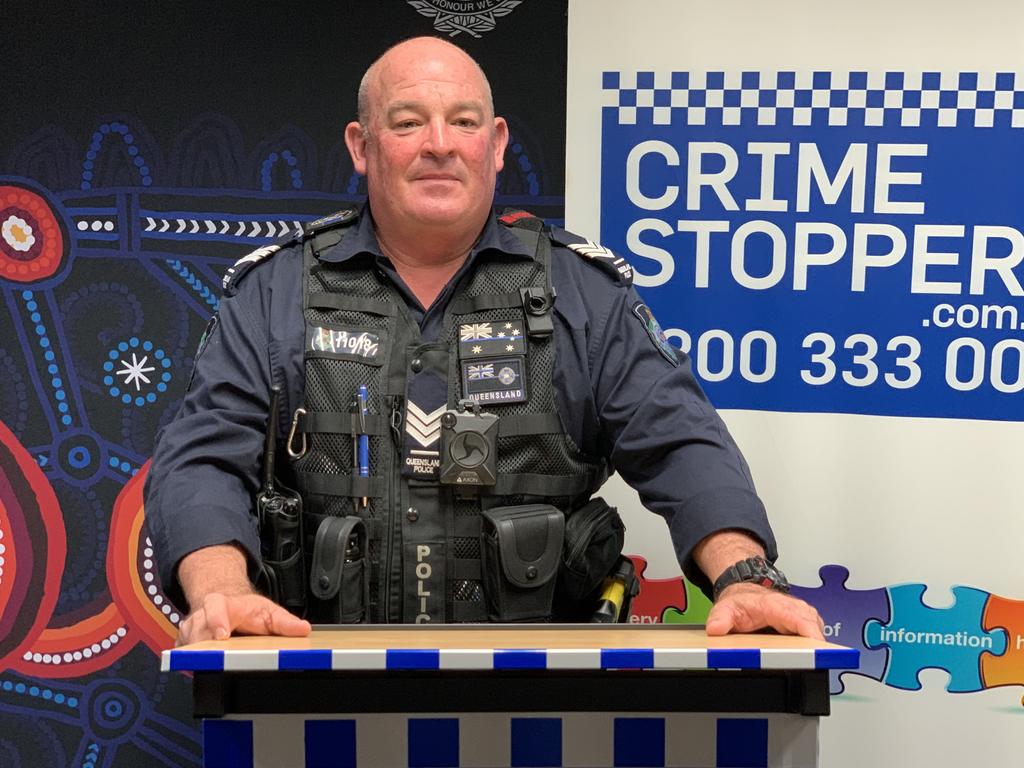 Sergeant Troy Hayward from the Mackay District Tactical Crime Squad speaks about the arrest of 58 people on 293 offences in drug raids across Mackay. Picture: Duncan Evans