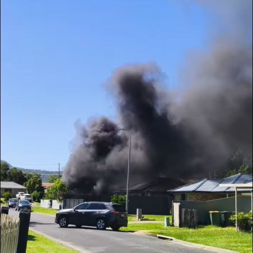 Large fire engulfs home at Upper Coomera. Picture: Tori-Alice Wolf.