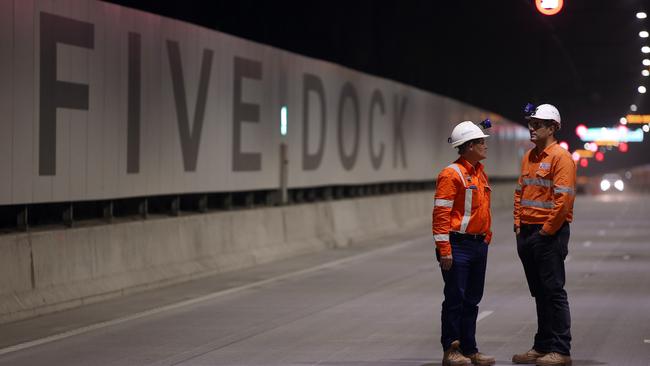 The new M4 east will feature signs underground do people know what suburb they are driving beneath. Picture: Sam Ruttyn