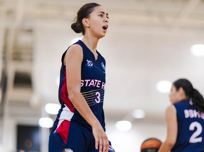 Gia Vukona (Brisbane State High) at the Basketball Australia Schools Championships. Picture: Taylor Earnshaw