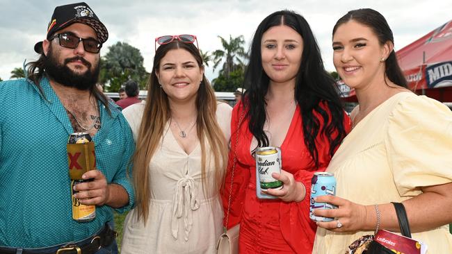 Jesse McNally, Ally Kiely, Phoebe O'Hanlon and Montana McNally at 2023 Ladbrokes Mackay Cup Mackay Turf Club Saturday 22 July 2023 Picture: Michaela Harlow